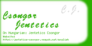 csongor jentetics business card